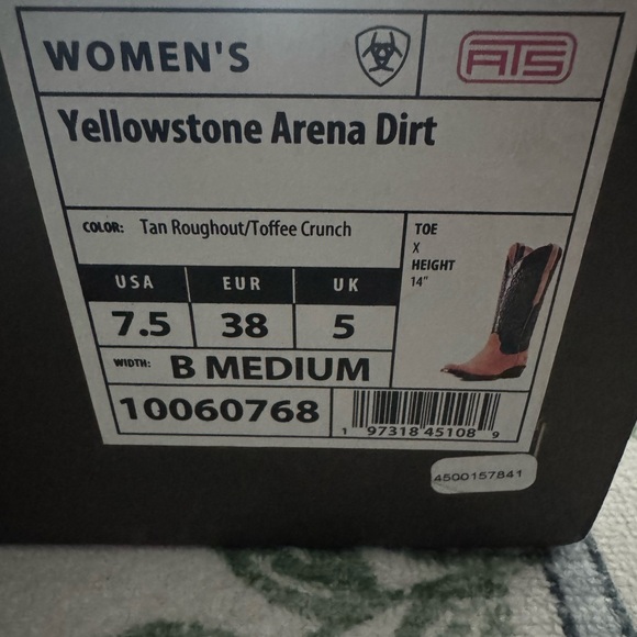 BNIB Women’s Ariat x Yellowstone Arena Dirt Boot in TAN ROUGHOUT|TOFFEE CRUNCH - Picture 9 of 12